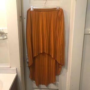 Goldenrod High-Low Pleated Skirt Size XXL